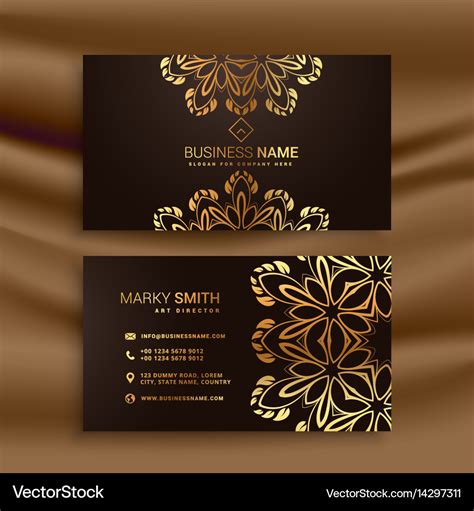 Premium luxury business card design with golden Vector Image