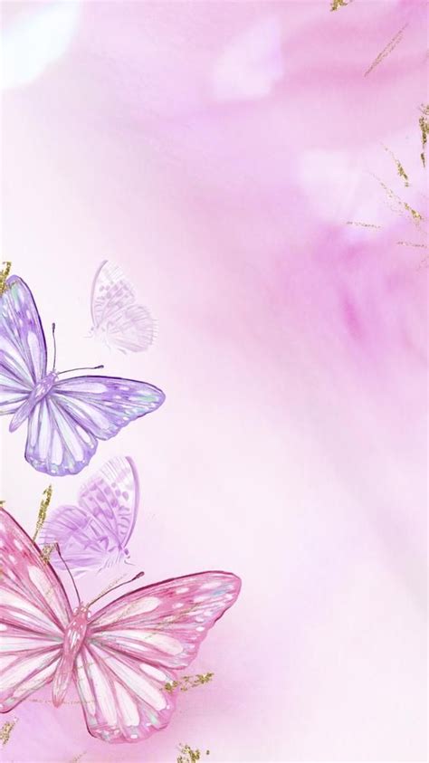 Gradient pink phone wallpaper, aesthetic butterfly design | free image ...