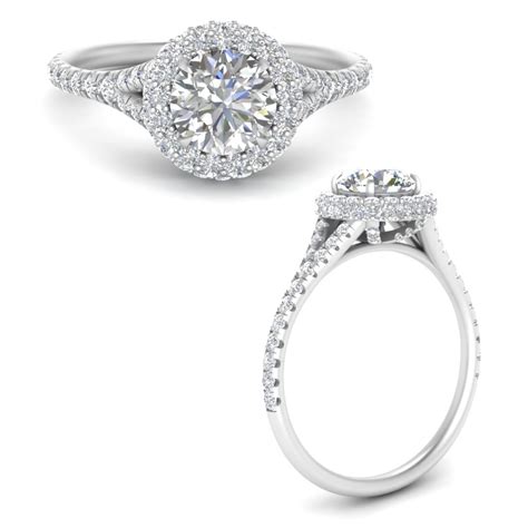 Gemeinschaft Verfärben Ermutigung split shank halo engagement ring fiel ...