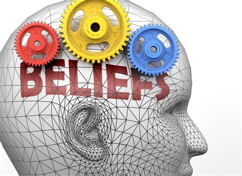 Beliefs and Human Mind - Pictured As Word Beliefs Inside a Head To Symbolize Relation between ...