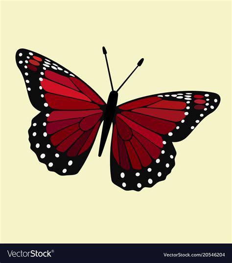 Red winged butterfly Royalty Free Vector Image