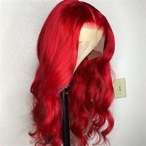 13×6 Lace Front Wigs Red Color Body Wave Human Hair Wigs 150 200 Density | Recool Hair