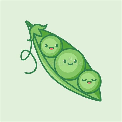 Cute Green Peas Characters.Cartoon Vector Isolated Illustration Stock Vector - Illustration of ...