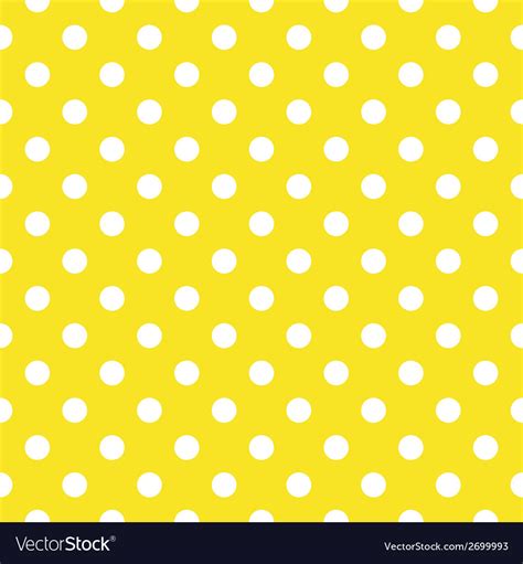 Tile pattern white polka dots yellow background Vector Image