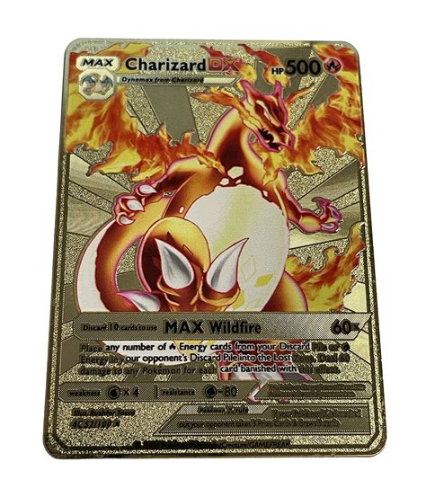 Buy Charizard DX Pokemon Gold Card - Collector's Rare Shiny Gold Card - Limited Supply Online at ...