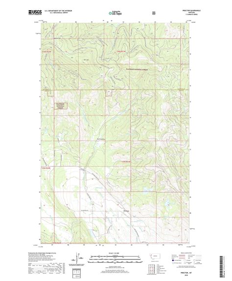 Proctor Montana US Topo Map – MyTopo Map Store