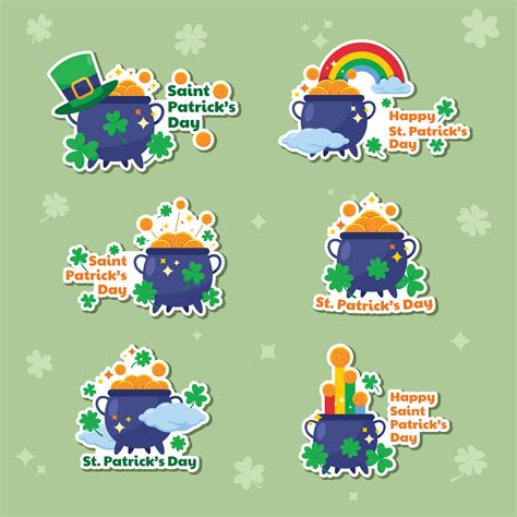 Pot of Gold Stickers Set 5484308 Vector Art at Vecteezy