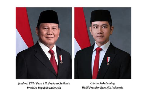 Download Foto Resmi Presiden dan Wakil Presiden RI Periode 2024-2029 Prabowo Subianto-Gibran ...