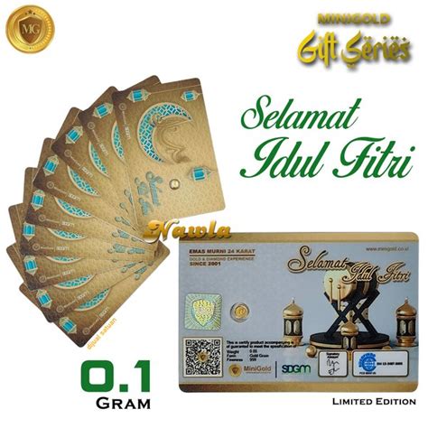 Jual Gift Series Minigold 0.1 gram SELAMAT IDUL FITRI Asli Emas Logam Mulia 24 Karat untuk ...