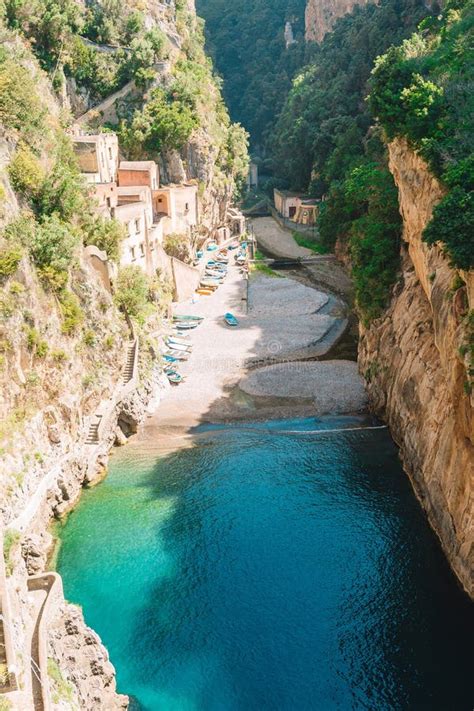 Famous Fiordo Di Furore Beach Seen from Bridge. Stock Image - Image of ravine, holidays: 178245211