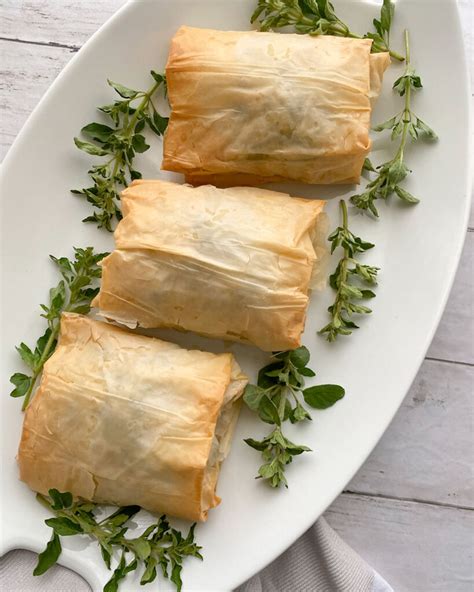 Chicken & Spinach Phyllo Wraps - Heart Healthy Greek