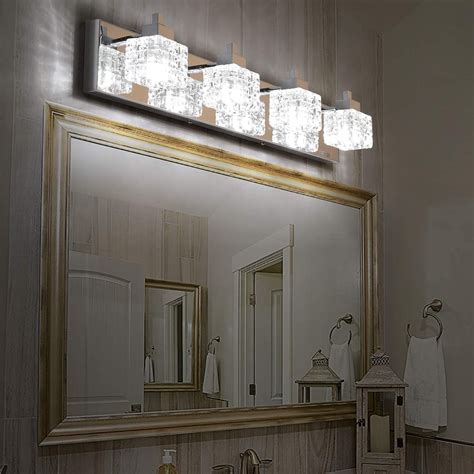 TRLIFE Bathroom Vanity Light Fixtures, 26inches Crystal Vanity Light ...