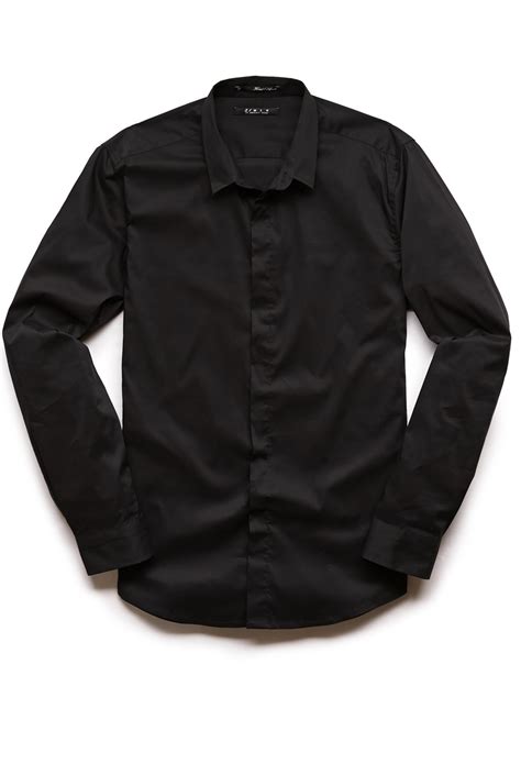 Lyst - Forever 21 Slim Fit Dress Shirt in Black for Men