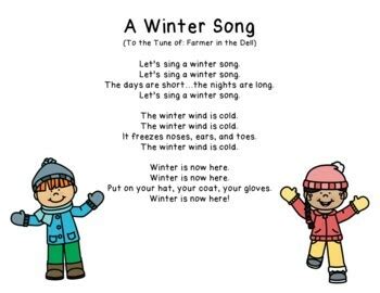 Winter Songs and Poems for Preschool and Kindergarten Circle Time