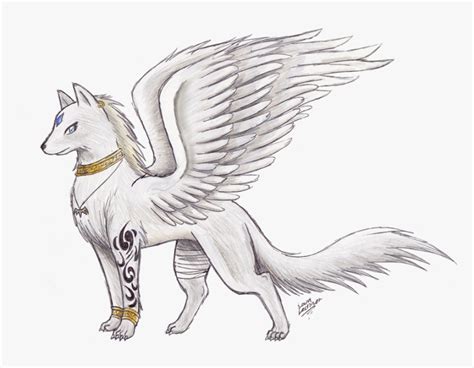 Wolf With Wings Drawing, HD Png Download , Transparent Png Image - PNGitem