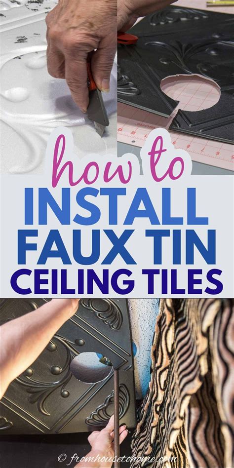 How To Install Styrofoam Faux Tin Ceiling Tiles - From House To Home