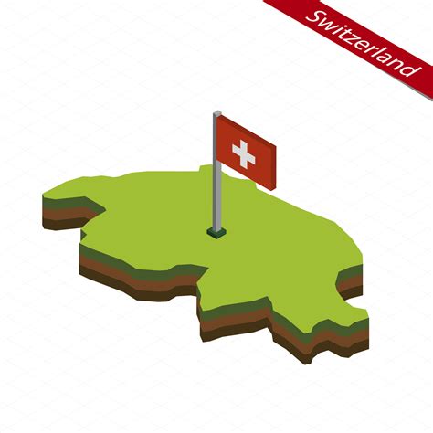 Switzerland Isometric map and flag. Vector Illustration. 27391124 ...