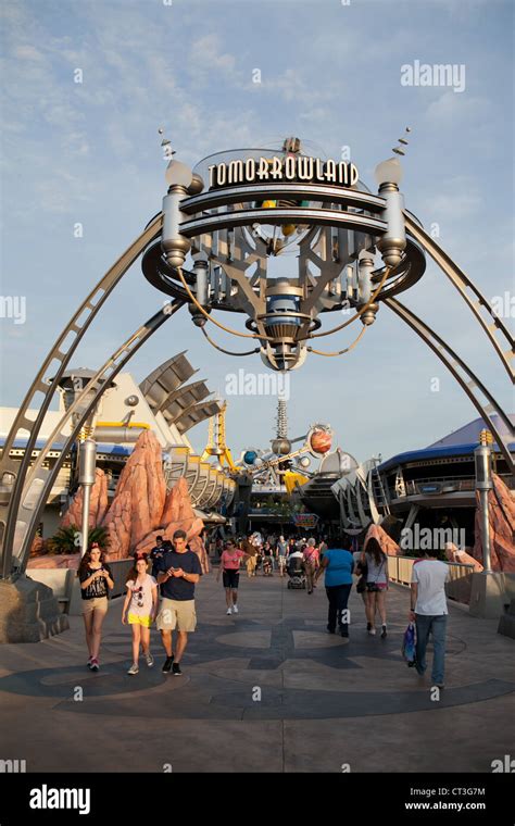 Tomorrowland entrance in Magic Kingdom, Disney World, Orlando, Florida Stock Photo - Alamy