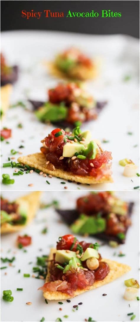 Spicy Ahi Tuna Avocado Tartare Bites Recipe - Jeanette's Healthy Living