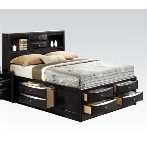 Acme Furniture Ireland Eastern King Bed with Storage in Black - Walmart ...