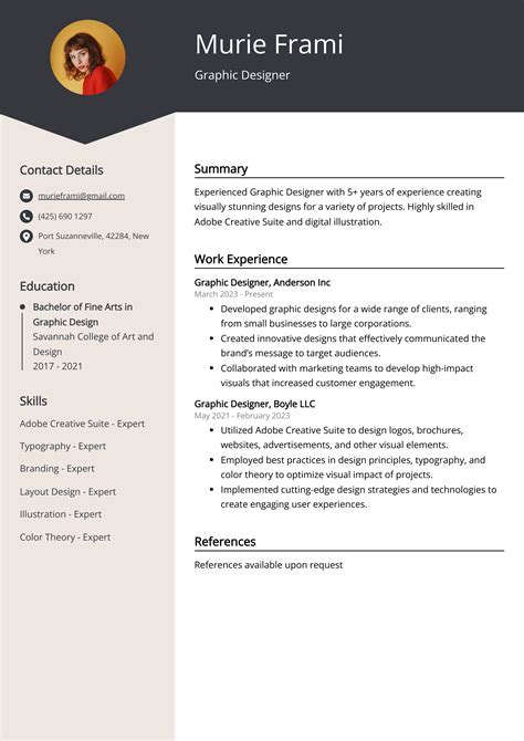 Experienced Graphic Designer Resume Example (Free Guide)