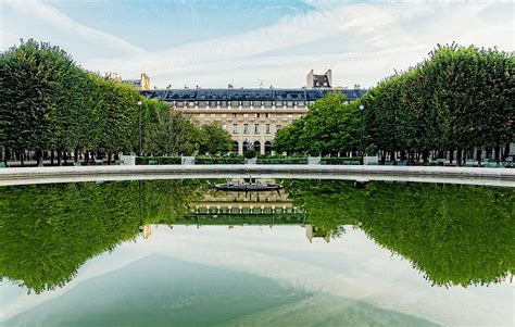 Garden Fountain, Palais Royal with Reflection, Paris Photograph by John Woods - Fine Art America