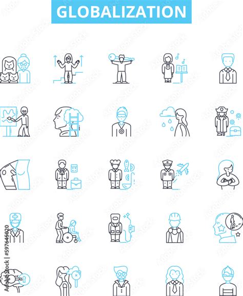 Globalization vector line icons set. globalization ...