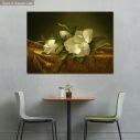 Πίνακας ζωγραφικής Magnolias on Gold Velvet Cloth, Martin Johnson Heade.