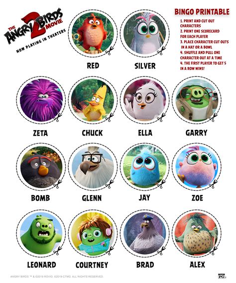 Check out the rest of the Pinterest board for the full bingo printable! The #AngryBirdsMovie2 is ...