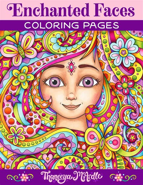 Enchanted Faces Coloring Pages - Set of 10 Printable Coloring Pages by Thaneeya McArdle ...