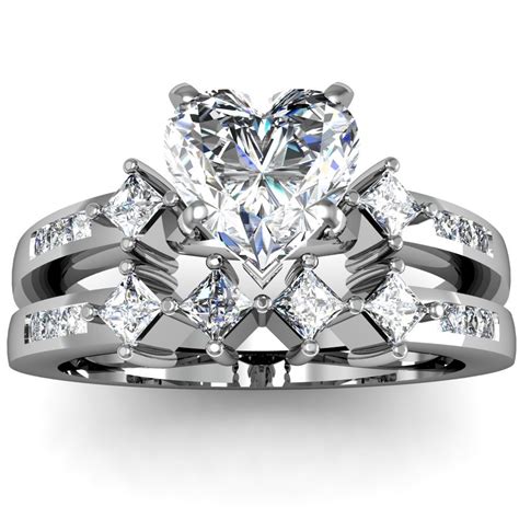 Design Wedding Rings Engagement Rings Gallery: Three Stone Diamond Engagement Ring - Heart ...