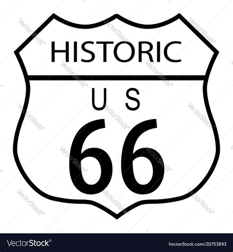 Route 66 historic Royalty Free Vector Image - VectorStock