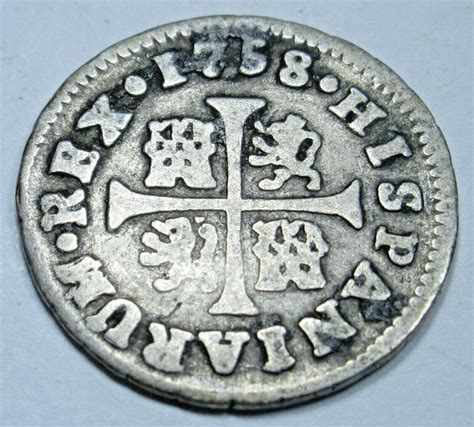 1758 Spanish Silver 1/2 Reales Antique Colonial Cross 1700s Pirate Treasure Coin – Antique Coins ...