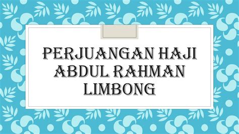 Gambar Haji Abdul Rahman Limbong - Kitab Misbah Al Ghulam Tuan Guru ...