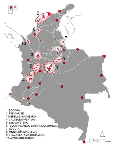 Mapa del Sistema de Ciudades de Colombia. Fuente: Misión del Sistema de ...