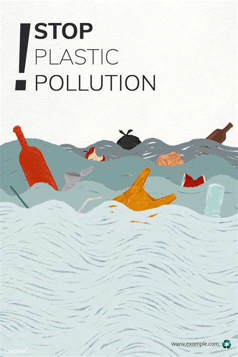 Stop plastic pollution campaign template illustration | free image by rawpixel.com / sasi Ocean ...