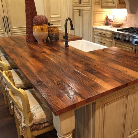Reclaimed Wood Countertops | Elmwood Reclaimed Timber | Wood countertops kitchen island, Wood ...