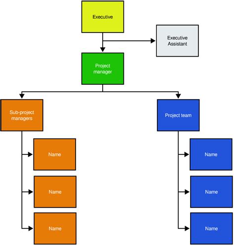 Project Management Organization Chart Example & Free Template | Slickplan