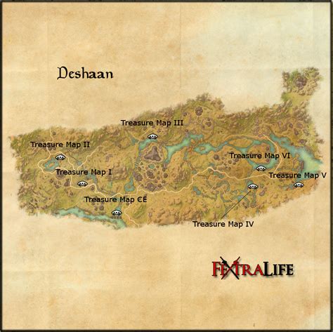 Eso Deshaan Treasure Map – Map Of The Usa With State Names