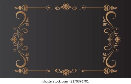 Decorative Borders Templates Elegant Retro Gold Stock Vector (Royalty ...