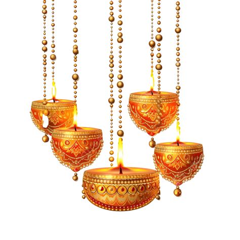 Diwali Festival Holiday With Candles Hanging Decoration, Deepavali ...