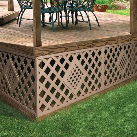 Wicker Privacy Vinyl Lattice. Can use this idea to cover AC unit | Deck designs backyard, Vinyl ...