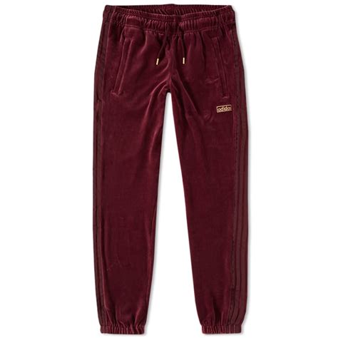 Adidas Velour Cuffed Track Pant (Maroon)