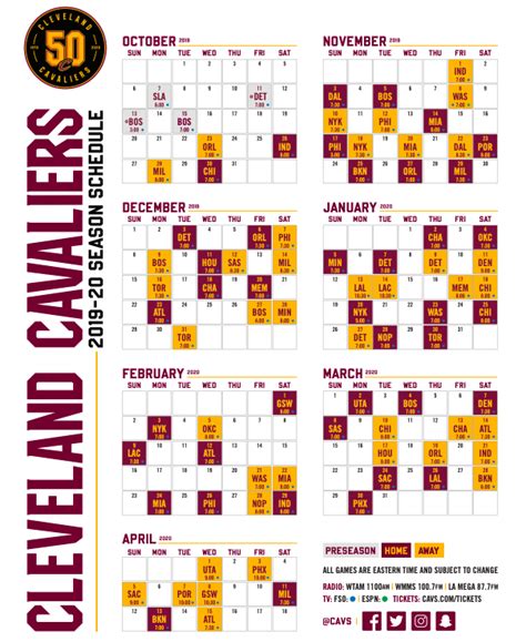 Cleveland Guardians Printable Schedule