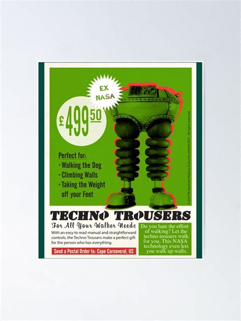 "Wallace and Gromit – Techno Trousers " Poster for Sale by NextGenerr ...