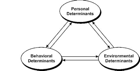 Bandura's model of Social Cognitive Theory representing the triangular ...