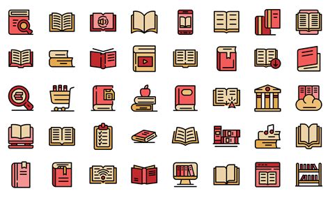 Library icons set vector flat 8823964 Vector Art at Vecteezy