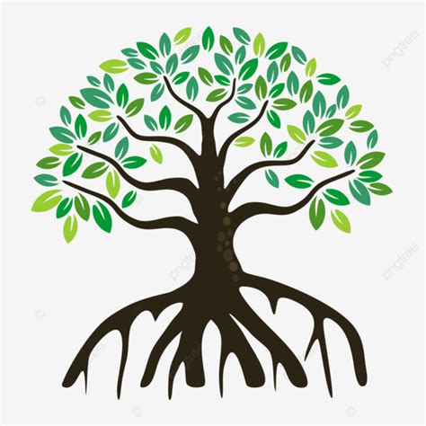 Mangrove Tree Vector PNG Images, Mangrove Tree With Colorful Leaves ...