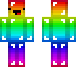 Rainbow Derpy Dead Head Face | Minecraft Skin