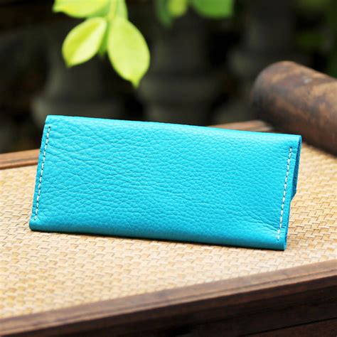 Handcrafted Leather Wallet in Teal from Thailand - Simple Traveler in Teal | NOVICA